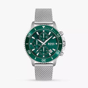  Shop Authentic Hugo Boss Admiral Green Dial Silver Mesh Bracelet Watch for Men - 1513905 - Luxxuri