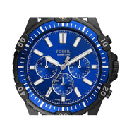  Shop Authentic Fossil Garrett Chronograph Blue Dial Black Rubber Strap Watch for Men - FS5695 - Luxxuri