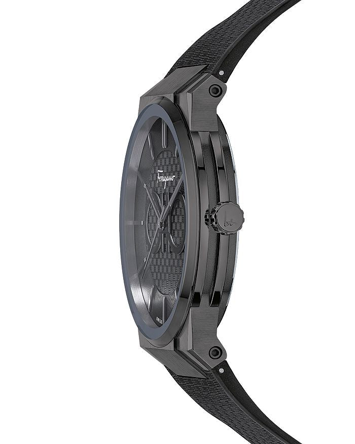  Shop Authentic Salvatore Ferragamo Sapphire Black Dial Black Rubber Strap Watch for Men - SFHP00320 - Luxxuri