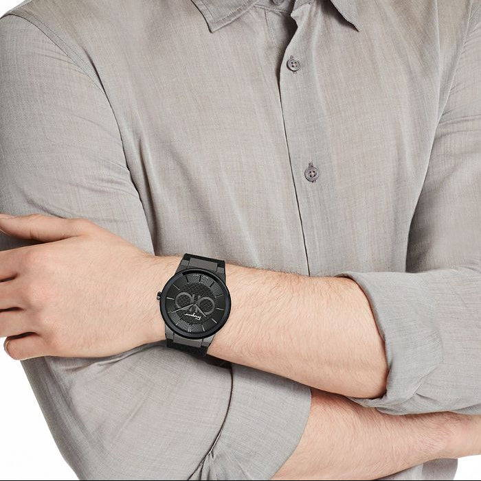  Shop Authentic Salvatore Ferragamo Sapphire Black Dial Black Rubber Strap Watch for Men - SFHP00320 - Luxxuri