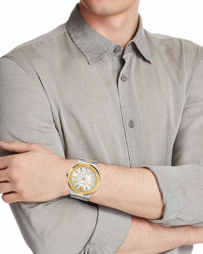  Shop Authentic Versace Greca Silver Dial Two Tone Steel Strap Watch for Men - VEVI00320 - Luxxuri