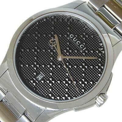  Shop Authentic Gucci G Timeless Black Dial Silver Steel Strap Watch For Men - YA126460 - Luxxuri