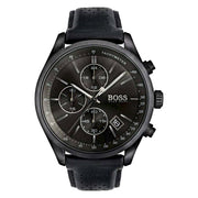 Shop Authentic Hugo Boss Grand Prix Black Dial Black Leather Strap Watch for Men - 1513474 - Luxxuri