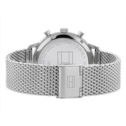  Shop Authentic Tommy Hilfiger Spencer Skeleton Black Dial Silver Mesh Bracelet Watch for Men - 1791643 - Luxxuri