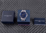  Shop Authentic Tommy Hilfiger Tyson Chronograph Blue Dial Silver Steel Strap Watch For Men - 1710588 - Luxxuri