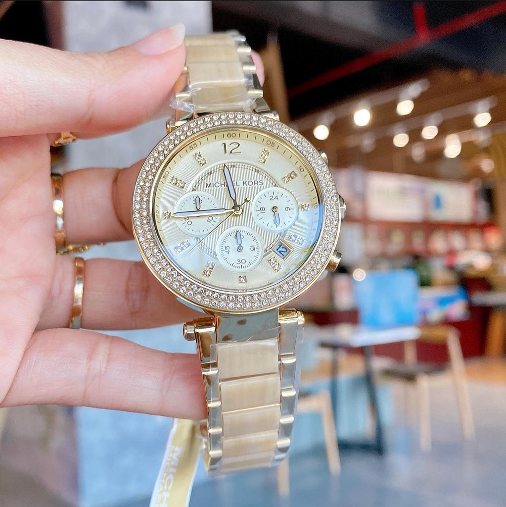  Shop Authentic Michael Kors Parker Gold Dial Gold Steel Strap Watch for Women - MK5632 - Luxxuri