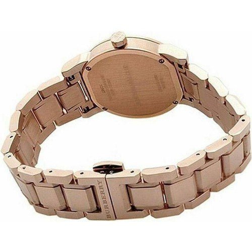  Shop Authentic Burberry The City Grey Dial Rose Gold Steel Strap Unisex Watch - BU9754 - Luxxuri