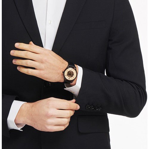  Shop Authentic Emporio Armani Meccanico White Dial Black Leather Strap Watch For Men - AR1923 - Luxxuri