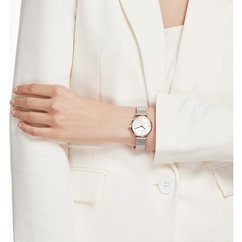  Shop Authentic Emporio Armani Retro Mother of Pearl Dial Silver Mesh Bracelet Watch For Women - AR2067 - Luxxuri