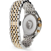  Shop Authentic Emporio Armani Tazio Chronograph Blue Dial Gold & Silver Stainless Steel Strap Watch For Men - AR8030 - Luxxuri