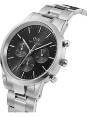  Shop Authentic Daniel Wellington Iconic Chronograph Link Black Dial Silver Steel Strap Watch For Men  - DW00100645 - Luxxuri