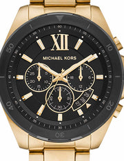  Shop Authentic Michael Kors Brecken Chronograph Black Dial Gold Steel Strap Watch For Men - MK8848 - Luxxuri
