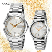  Shop Authentic Gucci G Timeless Silver Dial Silver Steel Strap Unisex Watch - YA126442 - Luxxuri