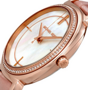  Shop Authentic Michael Kors Cinthia Mother of Pearl Dial Pink Leather Strap Watch for Women - MK2663 - Luxxuri