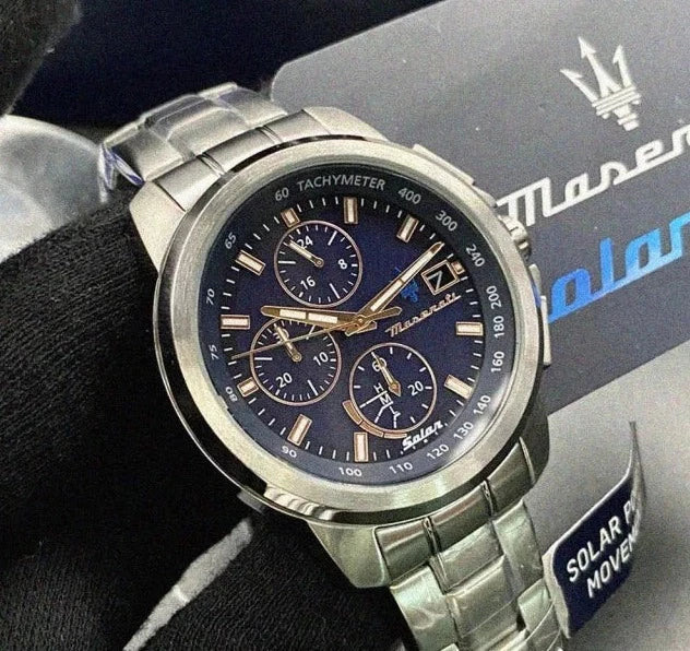  Shop Authentic Maserati Successo 44mm Solar Blue Stainless Steel Watch For Men - R8873645004 - Luxxuri