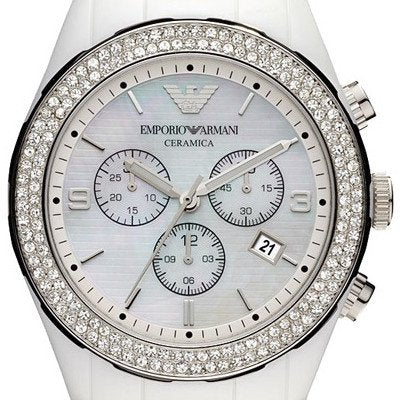  Shop Authentic Emporio Armani Ceramica Chronograph White Dial White Ceramic Strap Watch For Women - AR1456 - Luxxuri