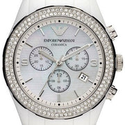  Shop Authentic Emporio Armani Ceramica Chronograph White Dial White Ceramic Strap Watch For Women - AR1456 - Luxxuri