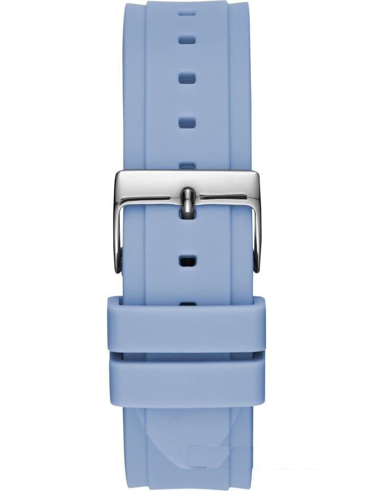  Shop Authentic Guess Confetti Crystal Silver Dial Blue Rubber Strap Watch For Women - W1098L3 - Luxxuri
