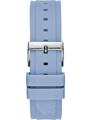  Shop Authentic Guess Confetti Crystal Silver Dial Blue Rubber Strap Watch For Women - W1098L3 - Luxxuri