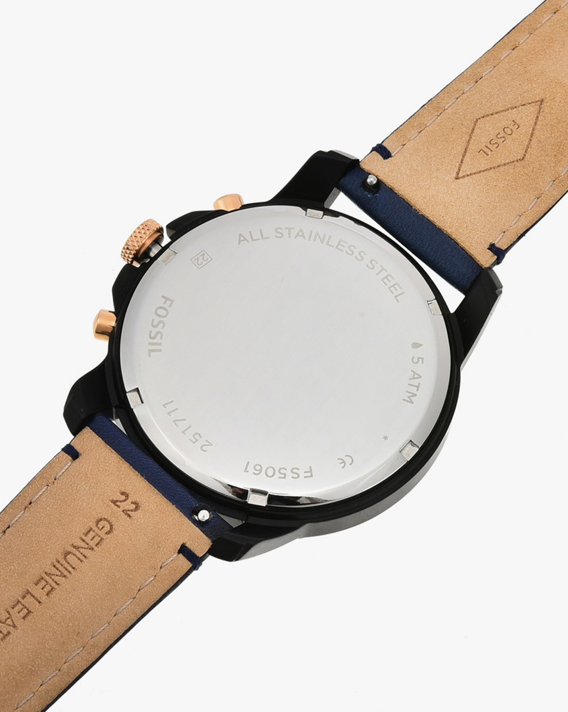  Shop Authentic Fossil Grant Chronograph Black Dial Blue Leather Strap Watch for Men - FS5061 - Luxxuri
