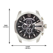  Shop Authentic Diesel Mega Chief Black & Silver Round Dial Brown Leather Strap Watch For Men - DZ4290 - Luxxuri