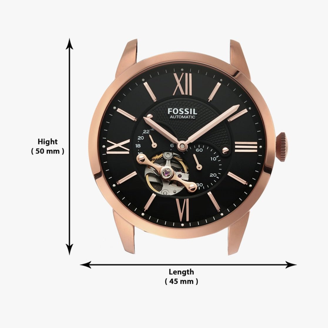  Shop Authentic Fossil Townsman Automatic Black Dial Black Leather Strap Watch for Men - ME3170 - Luxxuri