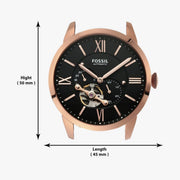 Shop Authentic Fossil Townsman Automatic Black Dial Black Leather Strap Watch for Men - ME3170 - Luxxuri