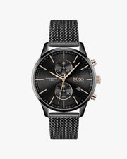  Shop Authentic Hugo Boss Associate Black Dial Black Mesh Bracelet Watch for Men - 1513811 - Luxxuri
