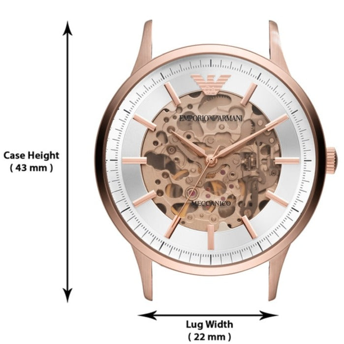  Shop Authentic Emporio Armani Meccanico Automatic Silver Dial Brown Leather Strap Watch For Men - AR60039 - Luxxuri