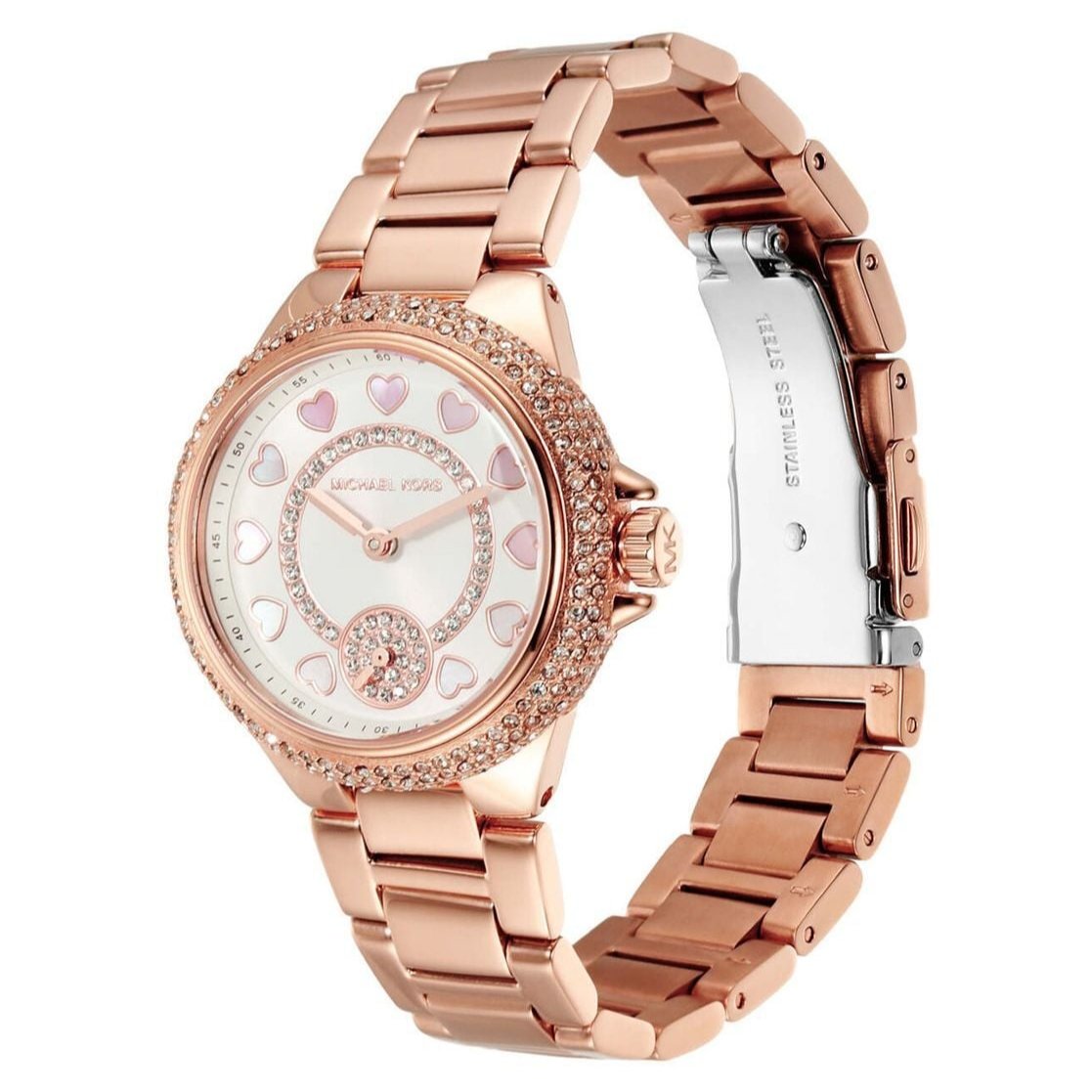  Shop Authentic Michael Kors Camille Multifunction White Dial Rose Gold Steel Strap Watch For Women  - MK4700 - Luxxuri