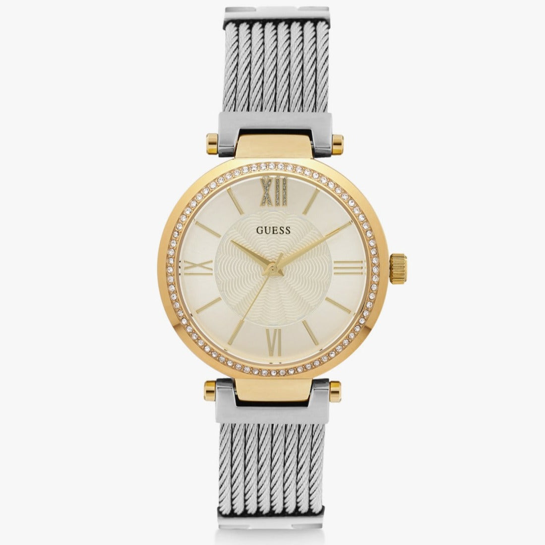  Shop Authentic Guess Soho Diamonds Silver Dial Silver Mesh Bracelet Watch for Women - W0638L7 - Luxxuri