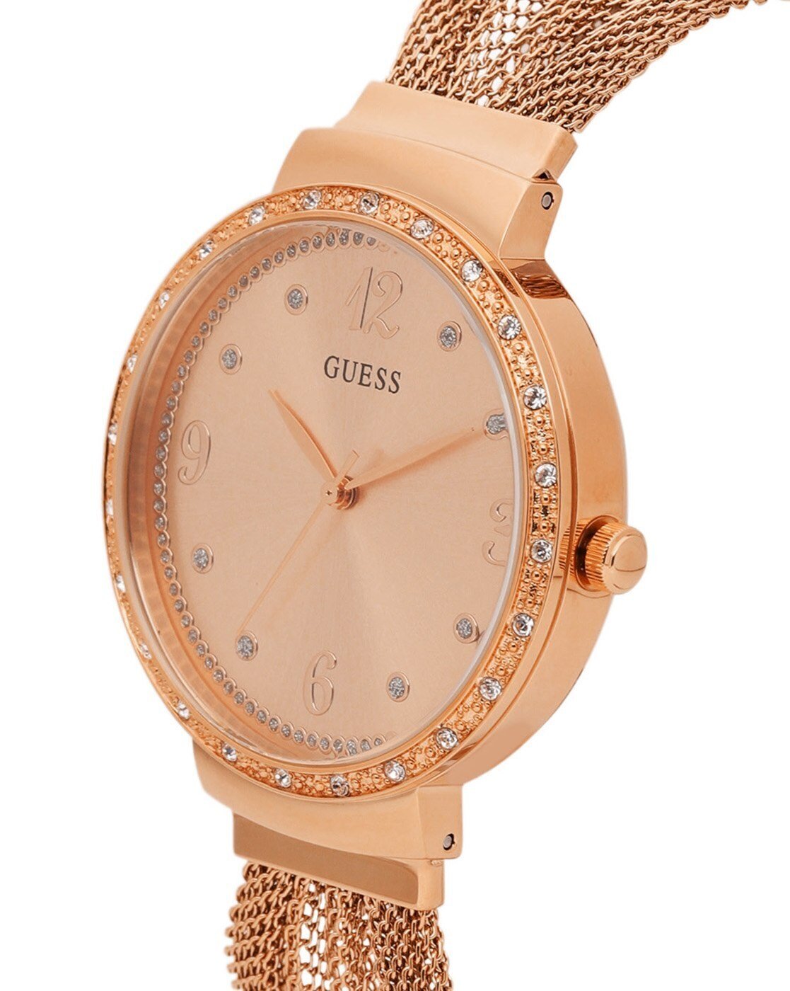  Shop Authentic Guess Chiffon Rose Gold Dial Mesh Bracelet Watch For Women - W1083L3 - Luxxuri