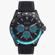  Shop Authentic Guess Odyssey Quartz Black Dial Black Leather Strap Watch For Men - W1108G5 - Luxxuri