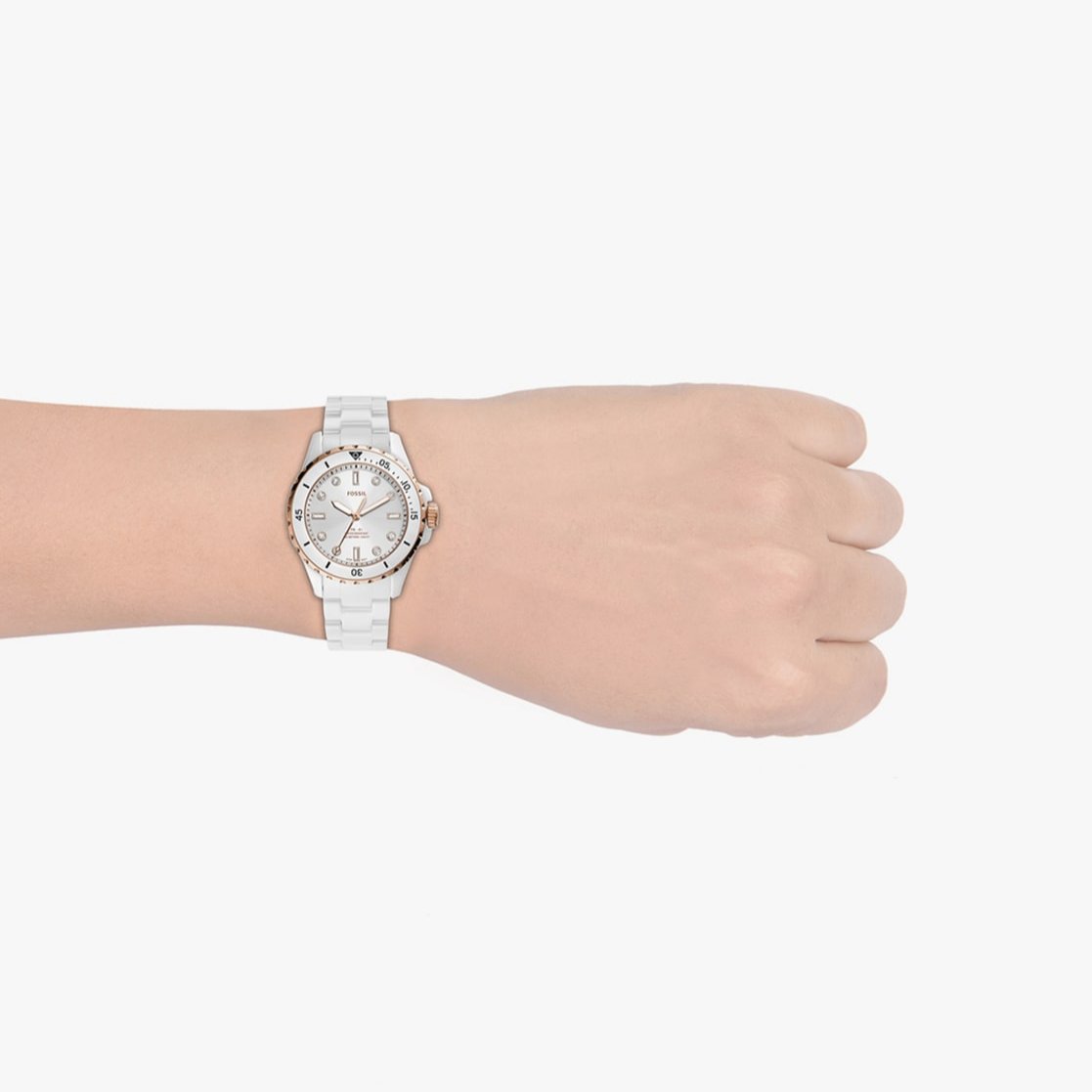  Shop Authentic Fossil FB-01 Analog White Dial White Ceramic Strap Watch for Women - CE1107 - Luxxuri