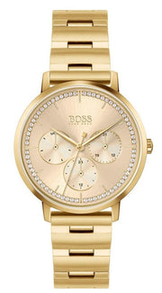  Shop Authentic Hugo Boss Prima Gold Dial Gold Steel Strap Watch for Women - 1502572 - Luxxuri