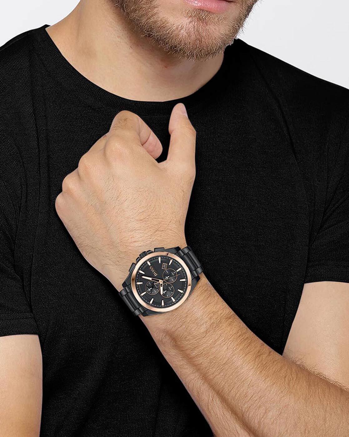  Shop Authentic Hugo Boss Grandmaster Black Dial Black Steel Strap Watch for Men  - 1513885 - Luxxuri