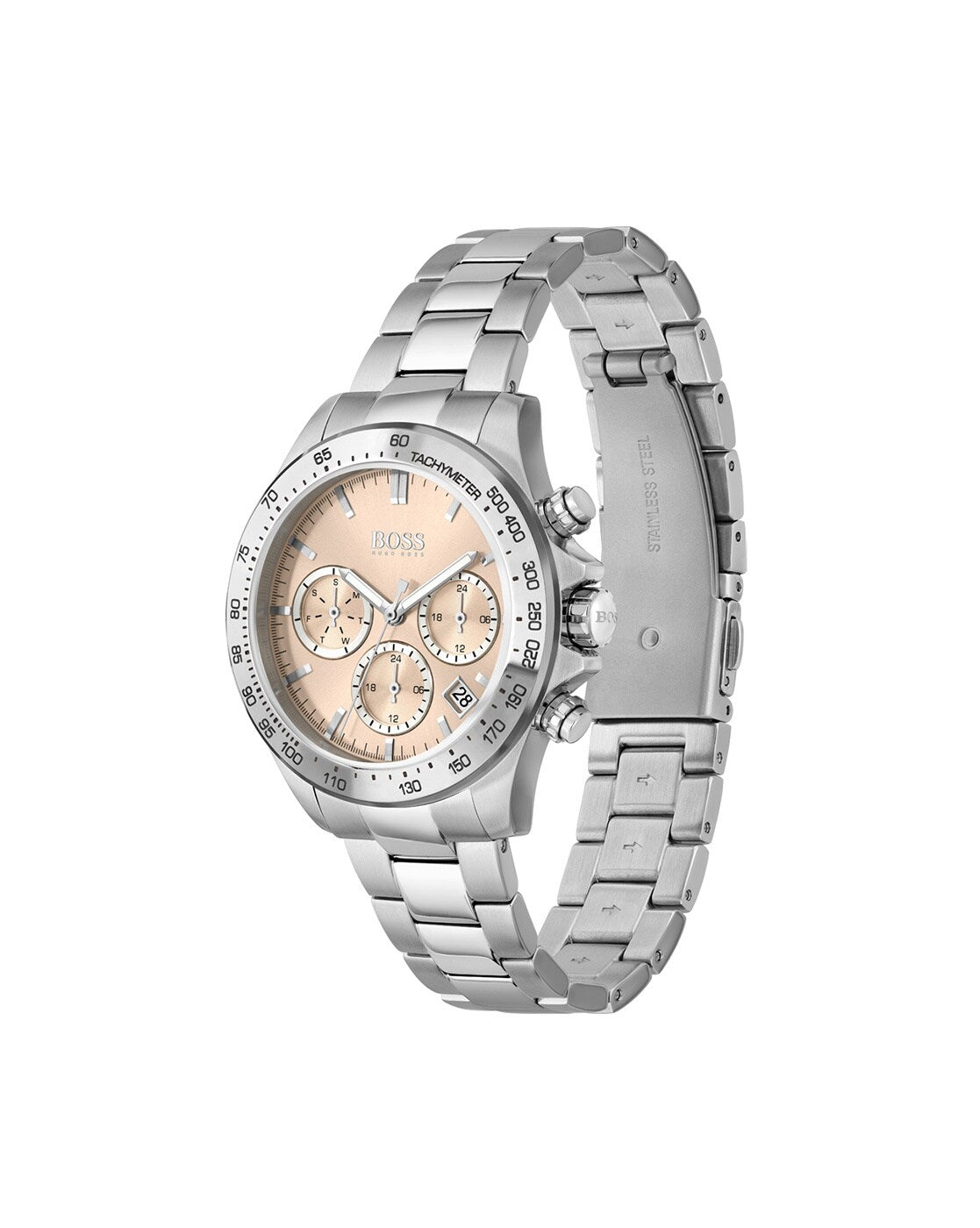  Shop Authentic Hugo Boss Premiere Rose Gold Dial Silver Steel Strap Watch for Women - 1502444 - Luxxuri