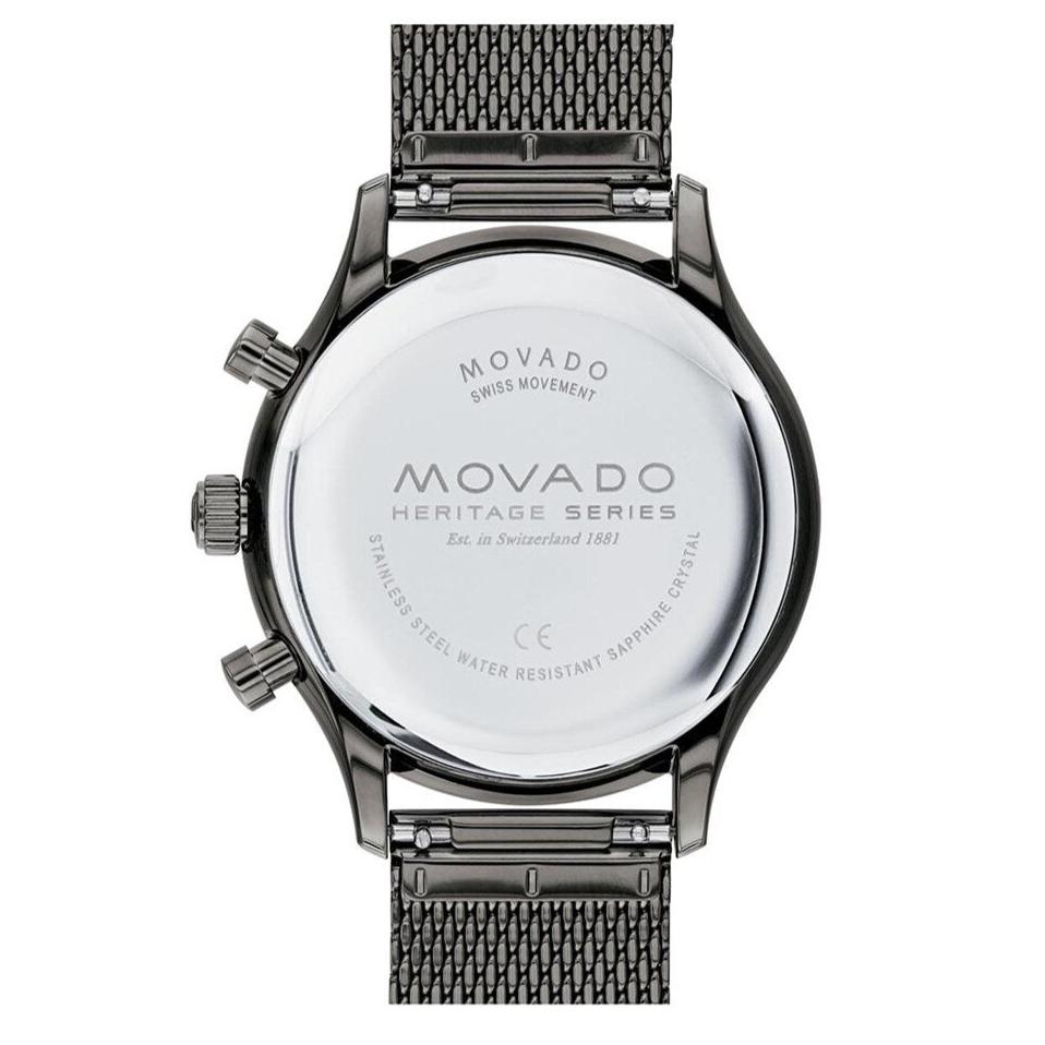  Shop Authentic Movado Heritage Calendoplan Chronograph Black Dial Grey Mesh Strap Watch for Men - 3650100 - Luxxuri