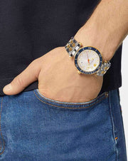  Shop Authentic Versace Greca Sport Quartz White Dial Two Tone Steel Strap Watch For Men - VEZ300521 - Luxxuri