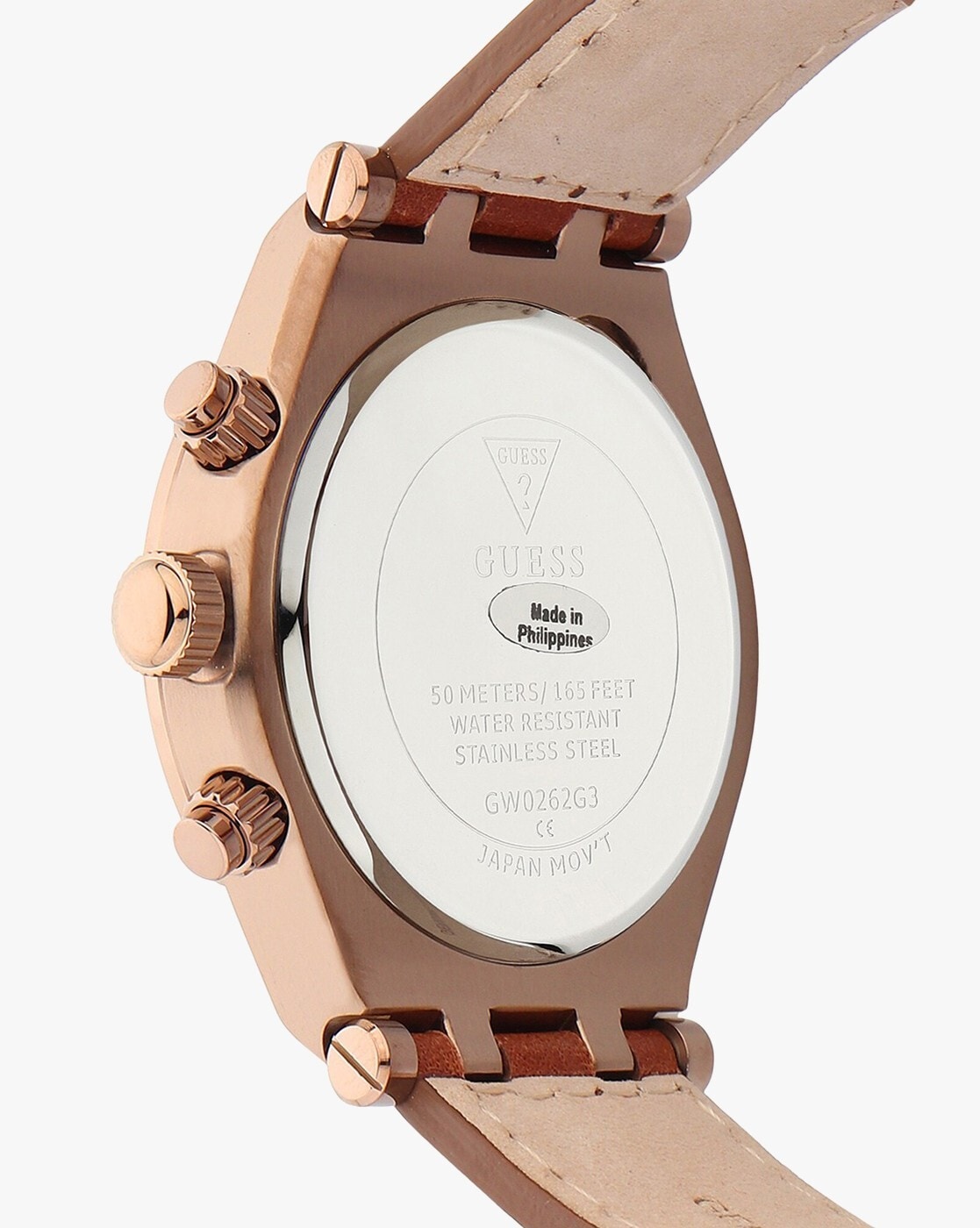  Shop Authentic Guess Analog Multifunction White Dial Brown Leather Strap Watch for Men - GW0262G3 - Luxxuri