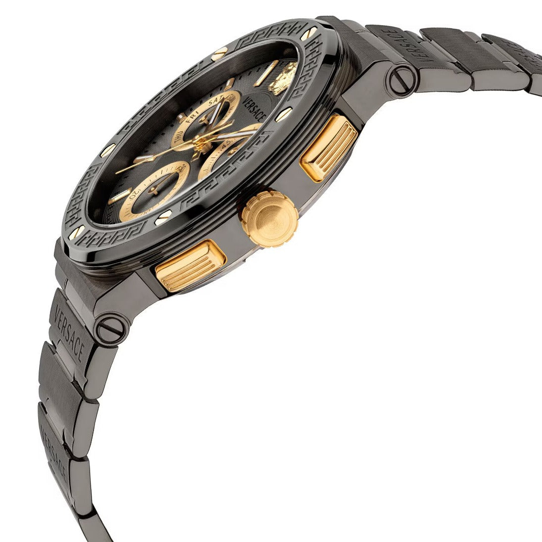  Shop Authentic Versace Greca Icon Quartz Black Dial Black Steel Strap Watch For Men - VEZ900521 - Luxxuri