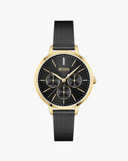  Shop Authentic Hugo Boss Flawless Black Dial Black Mesh Bracelet Watch for Women - 1502627 - Luxxuri