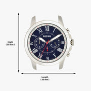  Shop Authentic Fossil Grant Chronograph Blue Dial Brown Leather Strap Watch for Men - FS5210 - Luxxuri