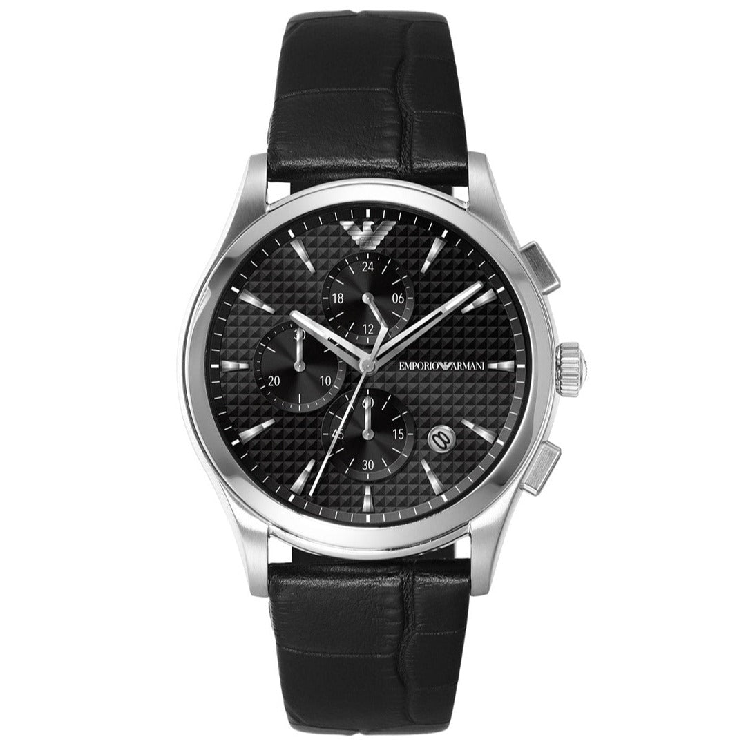  Shop Authentic Emporio Armani Paolo Chronograph Black Dial Black Leather Strap Watch For Men - AR11530 - Luxxuri