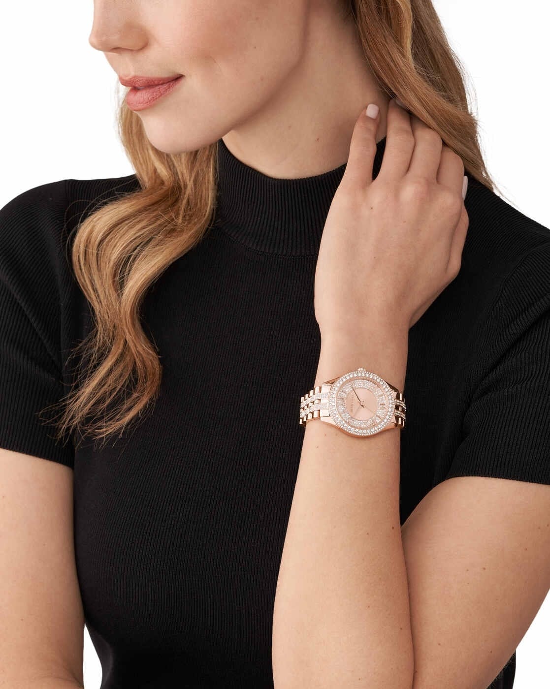  Shop Authentic Michael Kors Harlowe Rose Gold Dial Rose Gold Steel Strap Watch For Women - MK4710 - Luxxuri