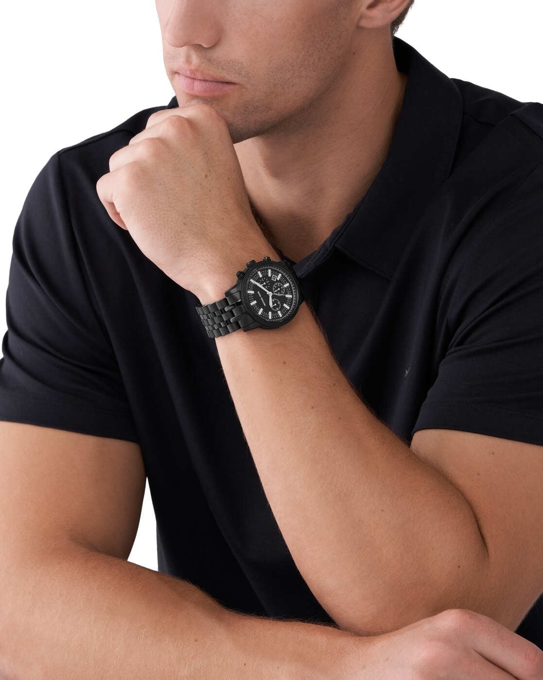  Shop Authentic Michael Kors Hutton Chronograph Black Dial Black Steel Strap Watch For Men - MK9089 - Luxxuri