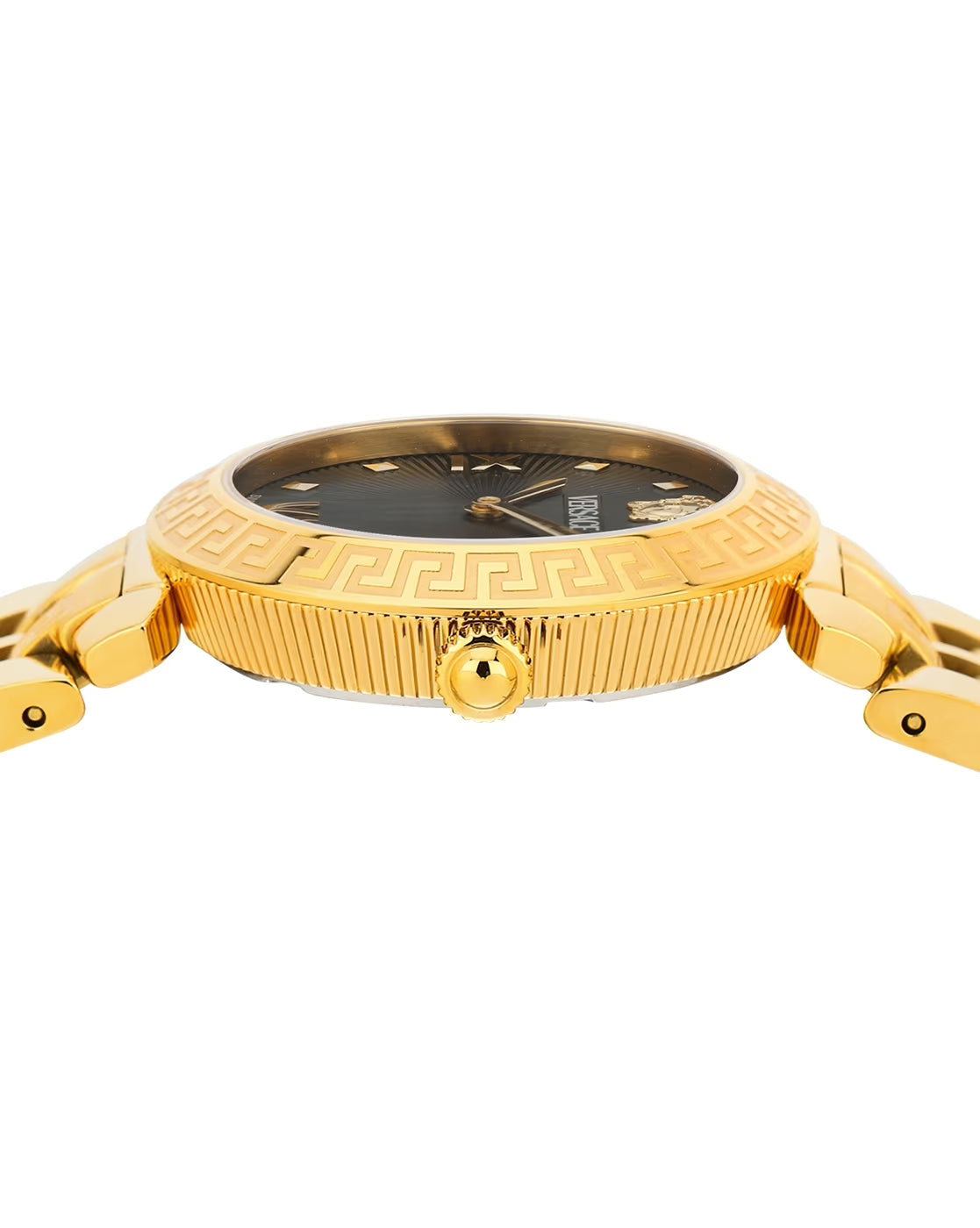  Shop Authentic Versace Daphnis Quartz Black Dial Gold Steel Strap Watch for Women - VEOCA0524 - Luxxuri