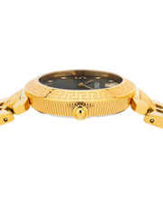  Shop Authentic Versace Daphnis Quartz Black Dial Gold Steel Strap Watch for Women - VEOCA0524 - Luxxuri