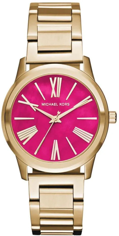  Shop Authentic Michael Kors Hartman Quartz Pink Dial Gold Steel Strap Watch For Women - MK3520 - Luxxuri