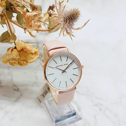  Shop Authentic Michael Kors Pyper Quartz White Dial Pink Leather Strap Watch For Women - MK2741 - Luxxuri